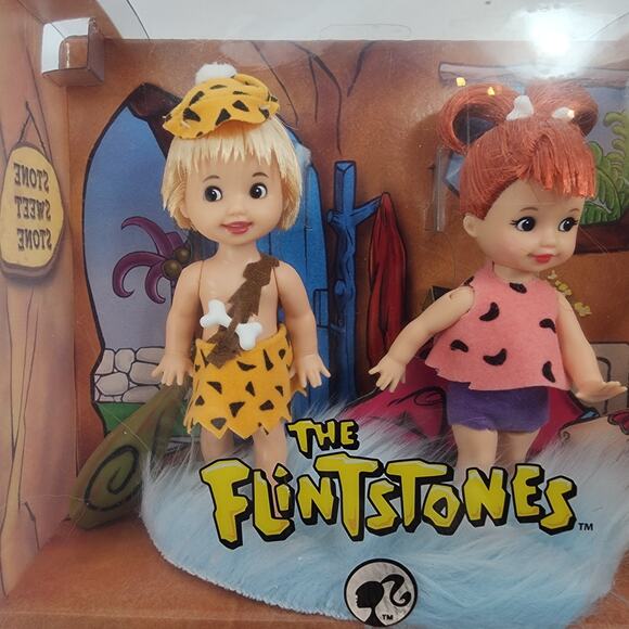 NIB Flintstones Pebbles & Bamm Bamm Barbie Doll Set - Picture 10 of 10